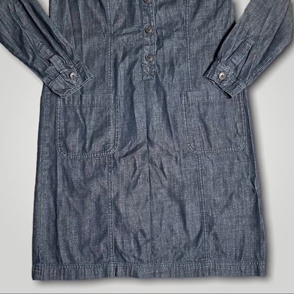 BODEN RUSTIC COUNTRY WESTERN BOHO COTTON DENIM BLUE DRESS 6L - Picture 5 of 8